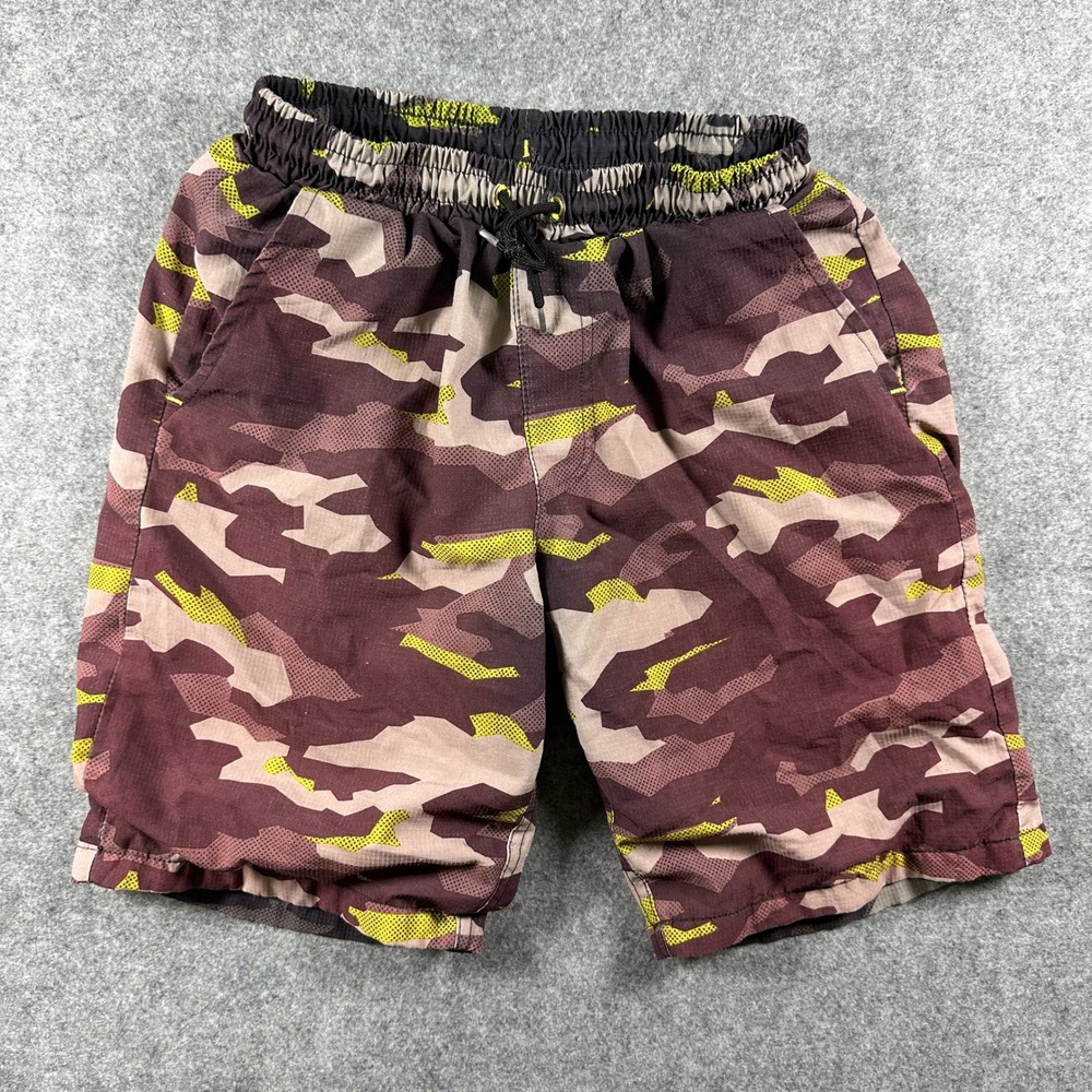 Eddie Bauer Ripstop Cargo Shorts Kids M 10/12 Camo Drawstring Waist